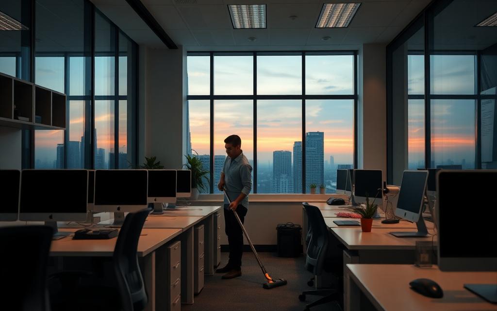 Office vacuumed after hours